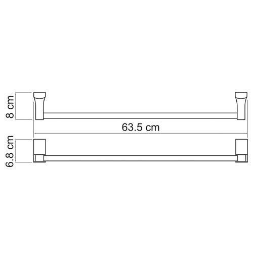 Полотенцедержатель Wasserkraft Leine, 65 см, хром, K-5030