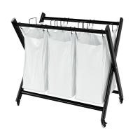 Корзина для белья Wasserkraft Naab WB-860-L, 79 х 46.5 х 72 см, белый/черный