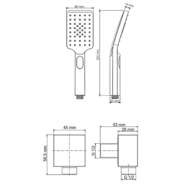 Душевой комплект Wasserkraft Abens, цвет черный Soft-touch, A172071