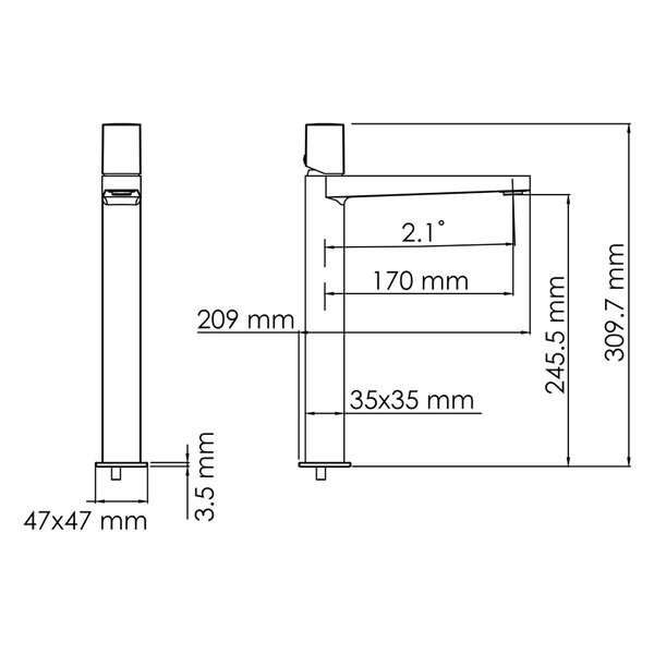 Смеситель для раковины Wasserkraft Naab, хром, 8603H