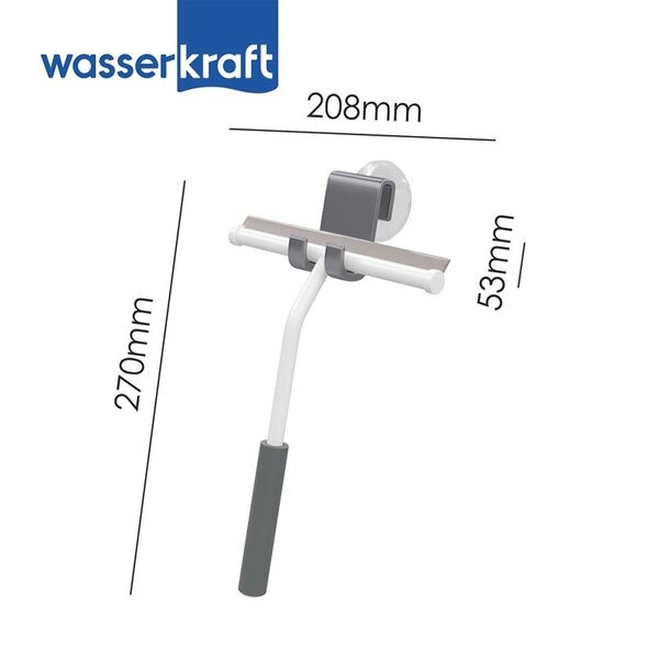 Скребок для душевой кабины Wasserkraft Серия К, белый матовый/серый, K-211W