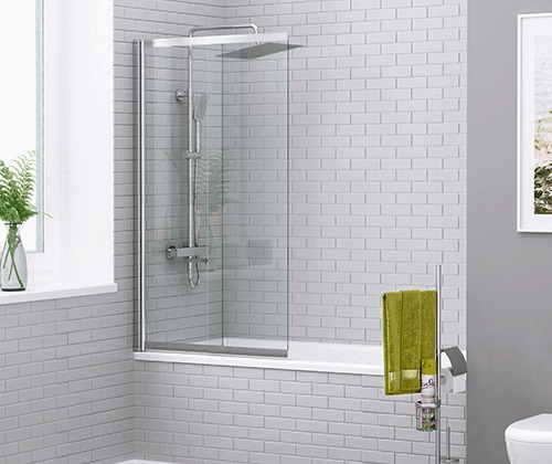 Шторка на ванну Wasserkraft 41S02-100WS, сдвижная и распашная, двустворчатая