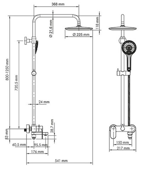 Душевая стойка Wasserkraft A18501, цвет - белый