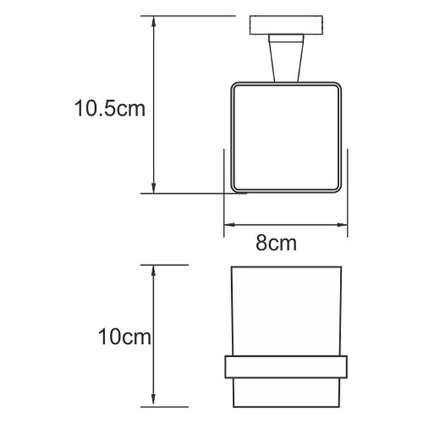 Стакан для щеток с держателем Wasserkraft Dill, K-3928