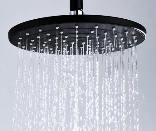 Верхний душ Wasserkraft A077, D 22,5 см, 76 форсунок, 1 режим струи, без держателя, черный