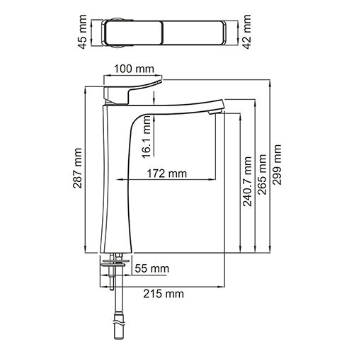 Смеситель для раковины Wasserkraft Aller 1063H, хром