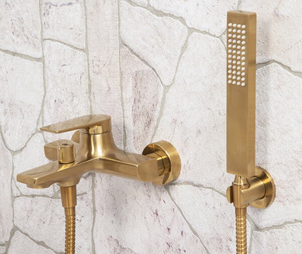 Смеситель Wasserkraft Aisch 5501 для ванны и душа, PVD-покрытие, матовое золото