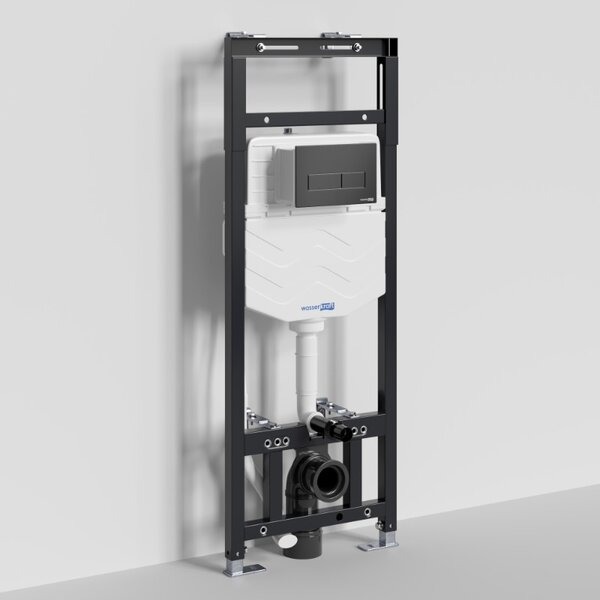 Инсталляция для унитаза Wasserkraft Alme 15TLT.010.ME.MB03, механическая клавиша черная матовая