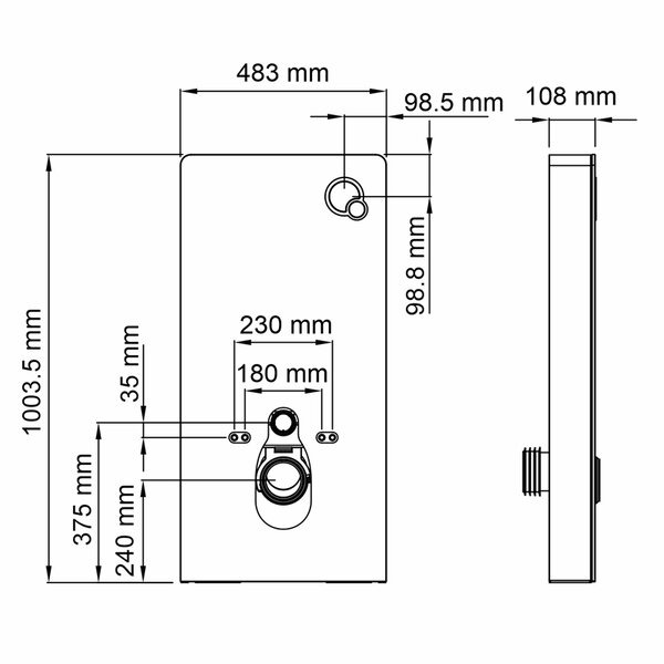 Пристенный модуль системы инсталляции Wasserkraft Naab 86TLT.040.PE.BL, для унитазов, цвет - черный