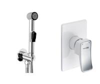 Гигиенический душ Wasserkraft A010657WHITE, со смесителем, C ВНУТРЕННЕЙ ЧАСТЬЮ, белый/хром