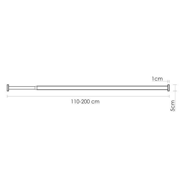 Карниз для ванны Wasserkraft Dinkel SC-461120, 110 - 200 см, хром