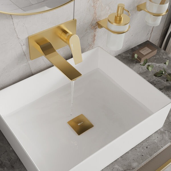 Смеситель для раковины Wasserkraft Aisch 5530, С ВНУТРЕННЕЙ ЧАСТЬЮ, PVD-покрытие, матовое золото