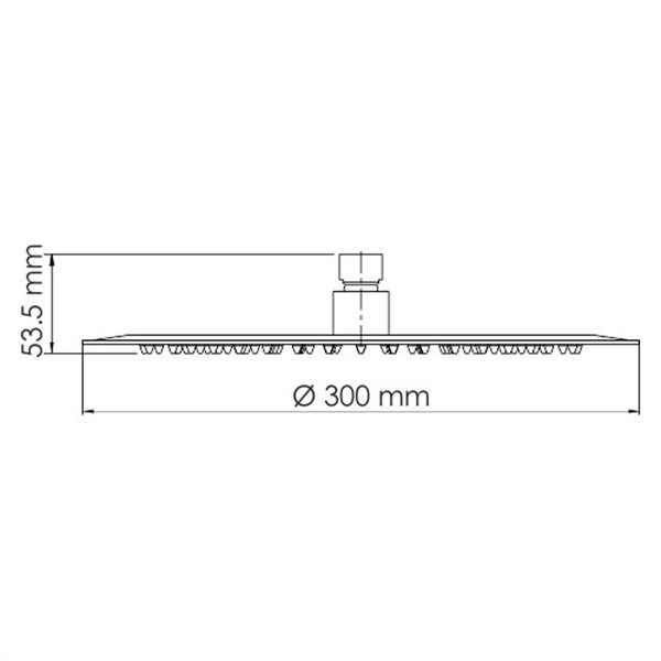 Верхний душ Wasserkraft A160, 30х30 см, 1 режим струи, без держателя, черный