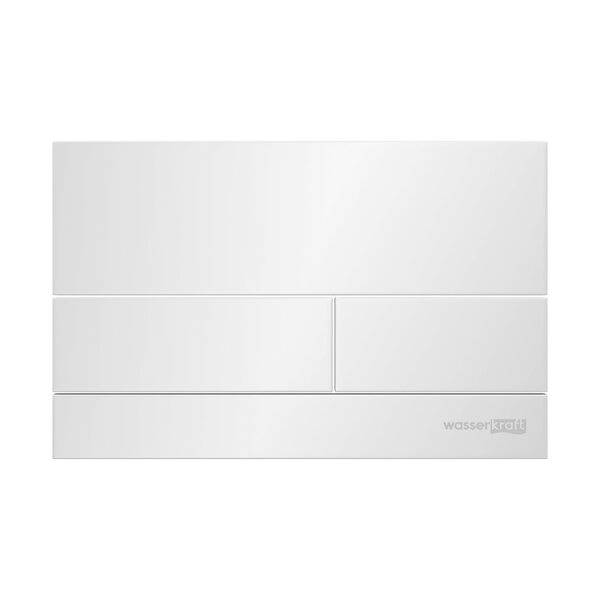 Инсталляция для унитаза Wasserkraft Glan 66TLT.010.ME.WH.WH04, декоративная стеклянная панель белая, механическая кнопка смыва белая