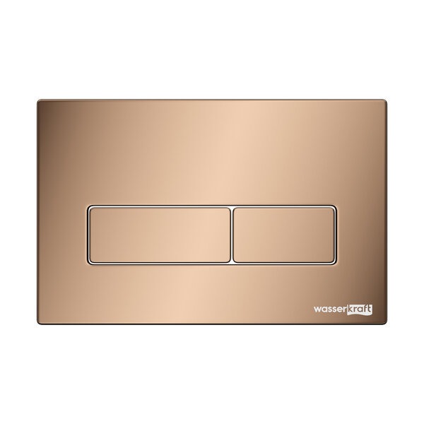Инсталляция для унитаза Wasserkraft Abens 20TLT.010.ME.BL.RG03, декоративная стеклянная панель черная, механическая кнопка смыва золото розовое