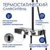 Душевая стойка Wasserkraft, с изливом, цвет - черный матовый/хром, A114.258.218.CB Thermo