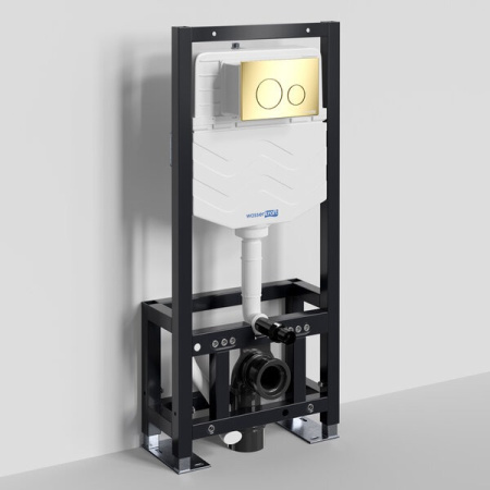Инсталляция для унитаза Wasserkraft Dill 61TLT.010.ME.PG02, механическая клавиша золото глянцевое
