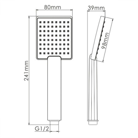 Душевая лейка Wasserkraft A141, 1-функциональная, хром