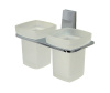 Стакан для щеток двойной с держателем Wasserkraft Lopau, K-6028D