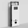 Инсталляция для унитаза Wasserkraft Salm 27TLT.010.ME.WH.MB02, декоративная стеклянная панель белая, механическая кнопка смыва черная матовая
