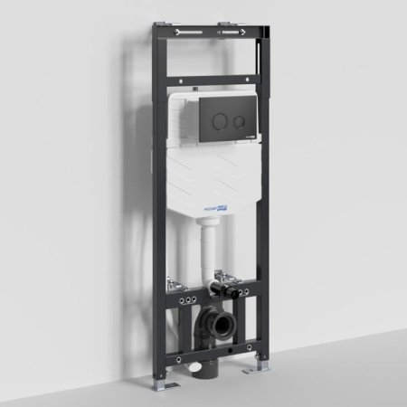 Инсталляция для унитаза Wasserkraft Alme 15TLT.010.ME.MB01, механическая клавиша черная матовая