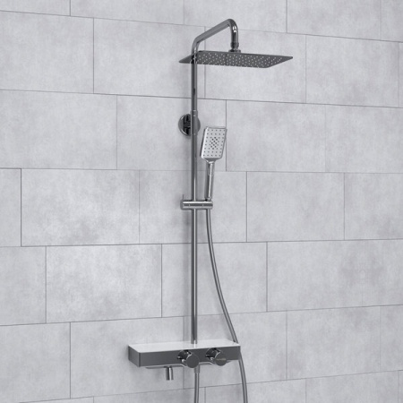 Душевая стойка Wasserkraft, с изливом, цвет - хром, A113.069.126.CH Thermo