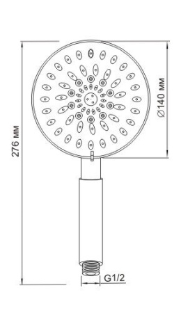 Душевая лейка Wasserkraft A036, 3-функциональная, хром
