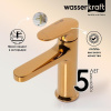 Смеситель для раковины Wasserkraft Neckar, золото глянцевое, 2103