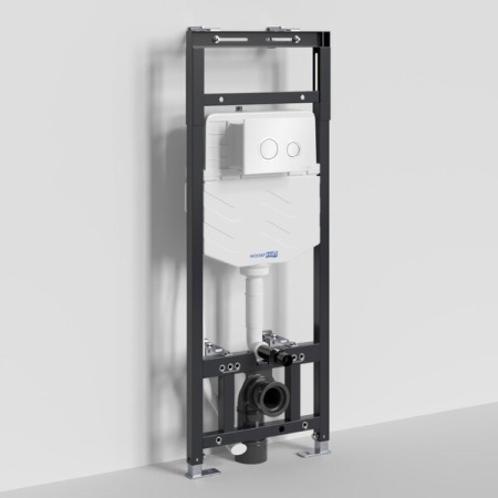 Инсталляция для унитаза Wasserkraft Alme 15TLT.010.ME.WH01, механическая клавиша белая, ободки хром