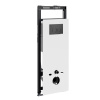 Инсталляция для унитаза Wasserkraft Salm 27TLT.010.ME.WH.MB02, декоративная стеклянная панель белая, механическая кнопка смыва черная матовая