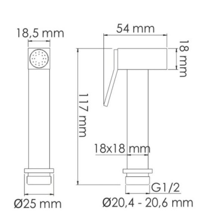 Гигиенический душ Wasserkraft 6600, А66096, со смесителем, C ВНУТРЕННЕЙ ЧАСТЬЮ, C ВНУТРЕННЕЙ ЧАСТЬЮ, черный глянец