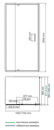 Душевой уголок Wasserkraft 48P16, прямоугольный, 100 см