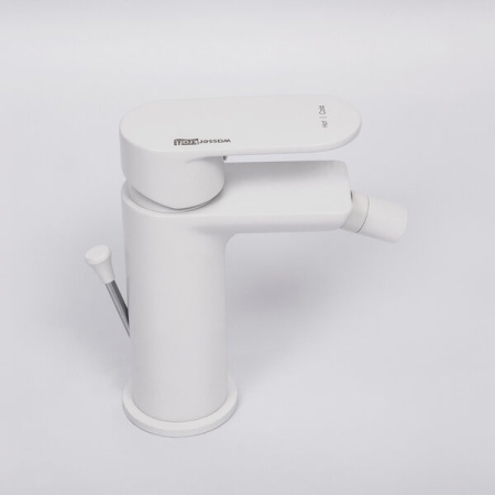 Смеситель Wasserkraft Mindel, для биде, с донным клапаном, цвет белый Soft-touch, 8506