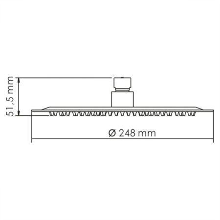 Верхний душ Wasserkraft A121, D248 мм, 1 режим струи, без держателя, матовый хром