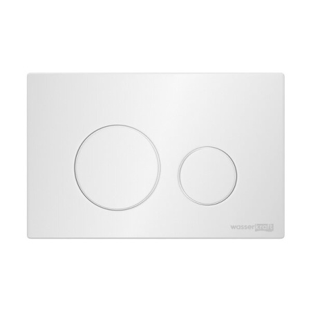 Инсталляция для унитаза Wasserkraft Abens 20TLT.010.ME.WH.WH02, декоративная стеклянная панель белая, механическая кнопка смыва белая