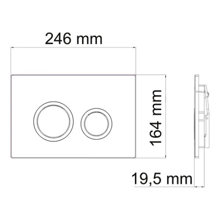 Инсталляция для унитаза Wasserkraft Abens 20TLT.010.ME.BL.CH01, декоративная стеклянная панель черная, механическая кнопка смыва хром