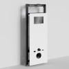 Инсталляция для унитаза Wasserkraft Salm 27TLT.010.ME.WH.PB03, декоративная стеклянная панель белая, механическая кнопка смыва черная