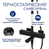 Душевая стойка Wasserkraft, термостатическая, с изливом, цвет черный матовый, A299.162.218.BM Thermo