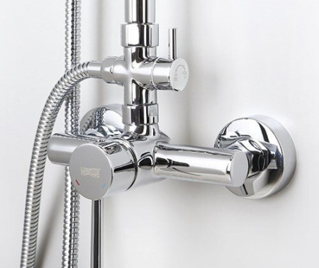 Душевая стойка Wasserkraft A12202, верхний душ 20 см, хром