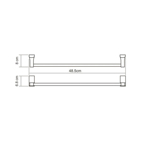 Полотенцедержатель Wasserkraft Leine, 48.5 см, хром, K-5050