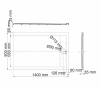 Душевой поддон Wasserkraft Wiese 84T 84T35, 140 х 80 см, серый матовый