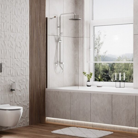 Шторка на ванну Wasserkraft 48P01-80 Fixed, распашная, одностворчатая, с фиксатором