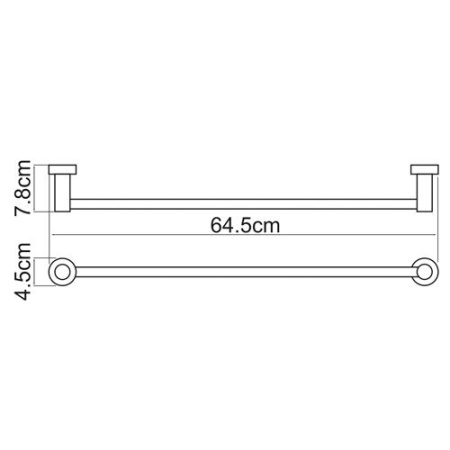 Полотенцедержатель Wasserkraft Donau, 65 см, хром, K-9430
