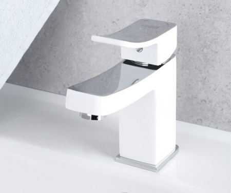 Смеситель для раковины Wasserkraft ALLER 1063W, белый/хром