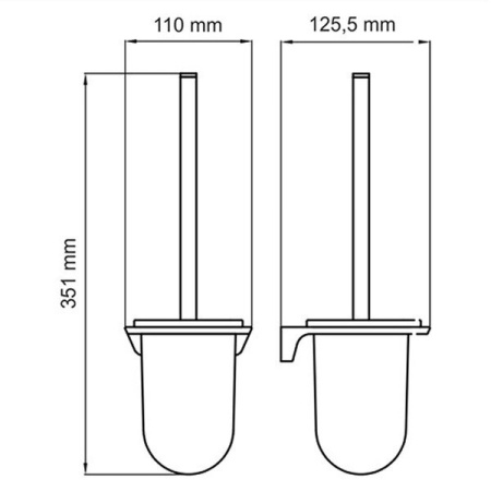 Ершик для унитаза Wasserkraft Glan, PVD - покрытие, черный глянец, K-5127
