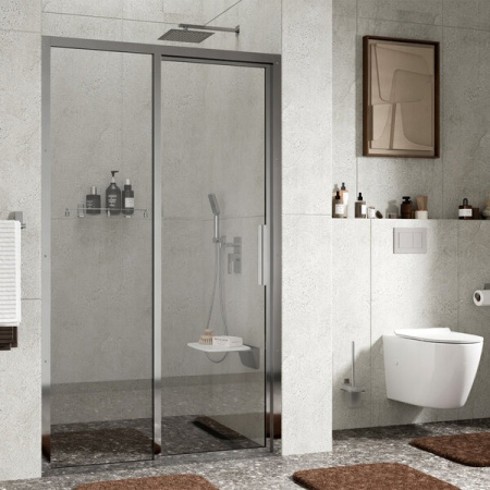 Душевая дверь в нишу Wasserkraft Lopau 32S, 120 х 200 см, профиль хром, стекло прозрачное, 32S05L/R