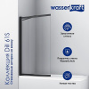 Шторка на ванну Wasserkraft 61S02-80, распашная/раздвижная, двухстворчатая, стекло прозрачное, профиль черный