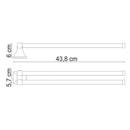 Полотенцедержатель Wasserkraft Wern, 45 см, хром, K-2531