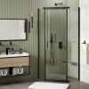 Душевой уголок Wasserkraft Wiese 84P 84P11, 90 х 90 х 200 см, профиль черный, стекло прозрачное