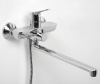 Смеситель Wasserkraft Lippe 4502L для ванны и душа, с длинным изливом, с душевым гарнитуром, хром